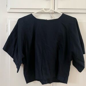 Black Crane Navy Petal Top Size Small